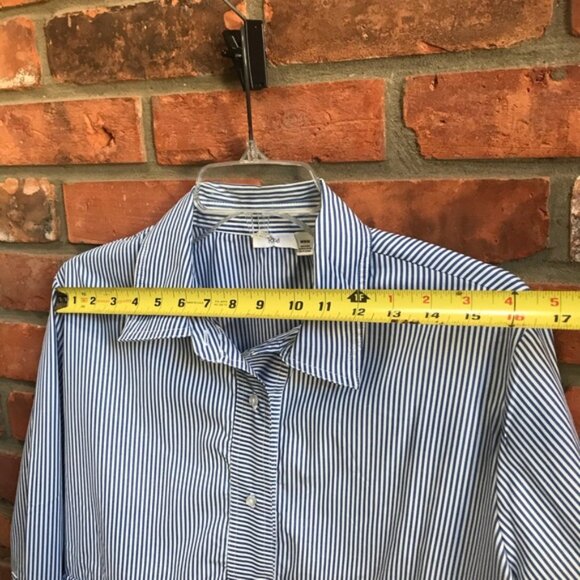 RIPE NEW Ruffle Striped Button Shirt Tunic Top Blouse Oversized Cotton Coastal M - Picture 16 of 16